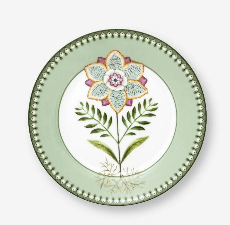 Yeşil Porselen Kahvaltı Tabağı 21 Cm Lily & Lotus Collection by Pip Studio