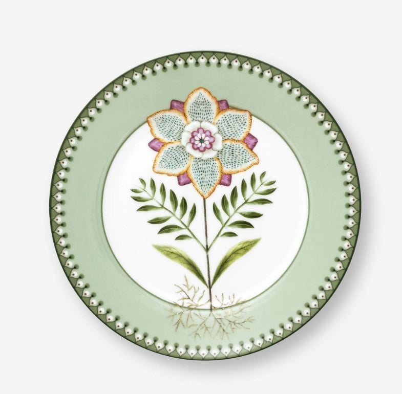 Yeşil Porselen Kahvaltı Tabağı 21 Cm Lily & Lotus Collection by Pip Studio