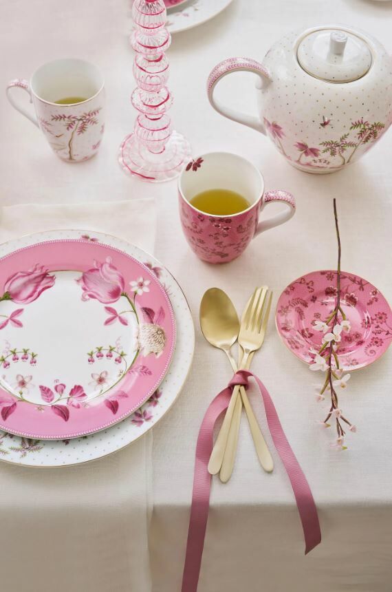 pembe Porselen Petit Four Tabağı 12 Cm Jolie Collection by Pip Studio