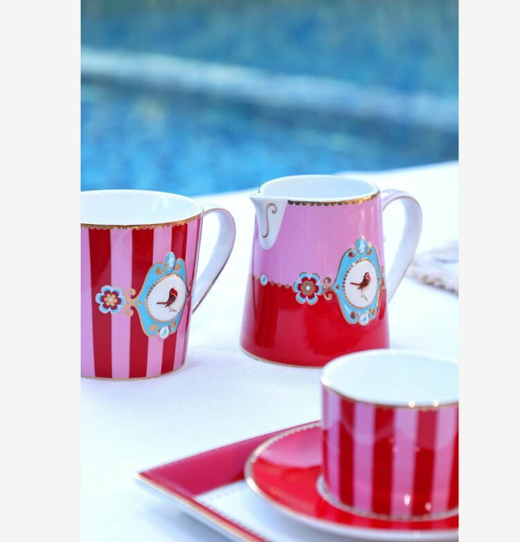 Kırmızı Pembe Porselen Kupa 150 Ml Love Birds Collection by Pip Studio