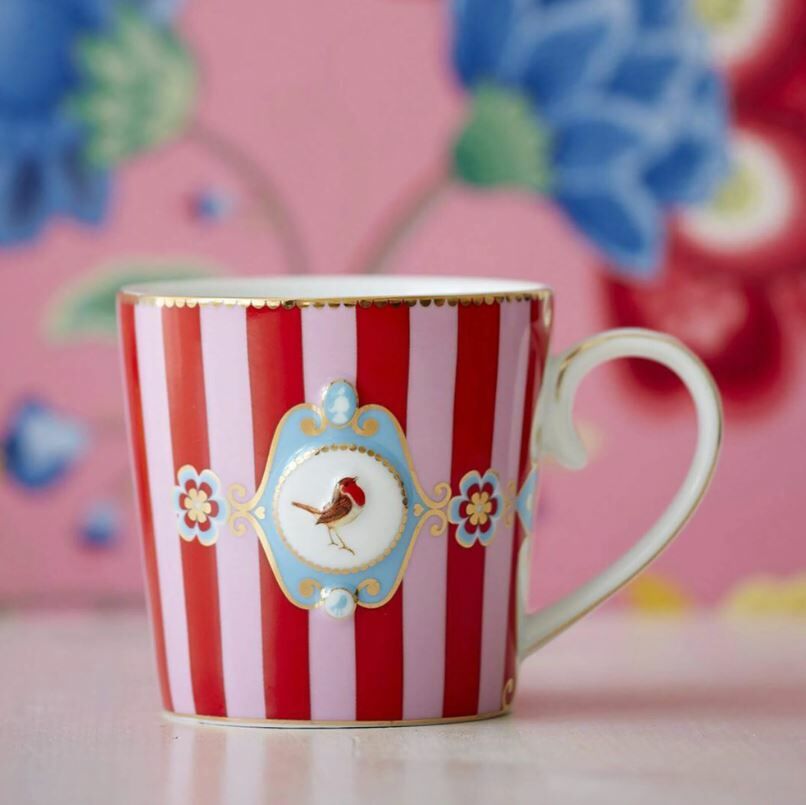 Kırmızı Pembe Porselen Kupa 150 Ml Love Birds Collection by Pip Studio