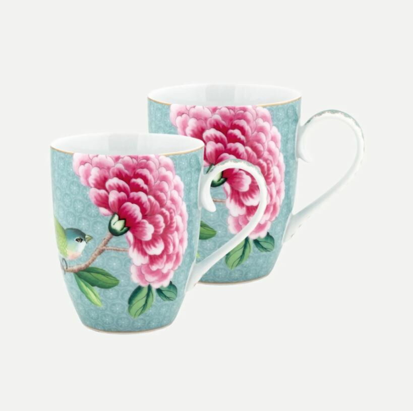 Mavi Porselen Kupa Seti 350 Ml Blushing Birds Collection by Pip Studio