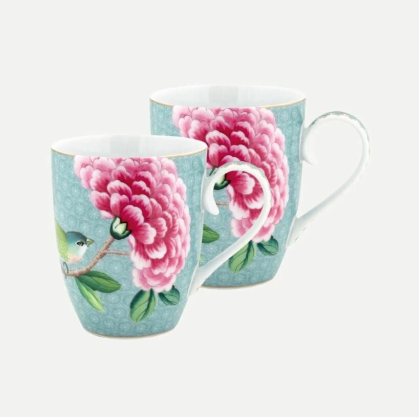 Mavi Porselen Kupa Seti 350 Ml Blushing Birds Collection by Pip Studio