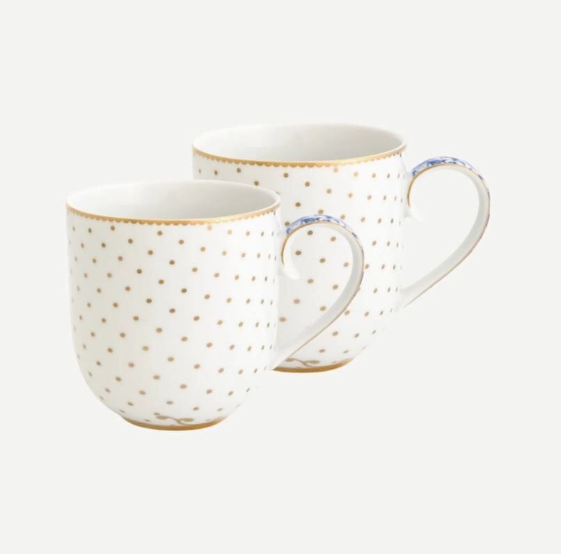 Beyaz Porselen Kupa Seti 200 Ml Royal White Collection by Pip Studio