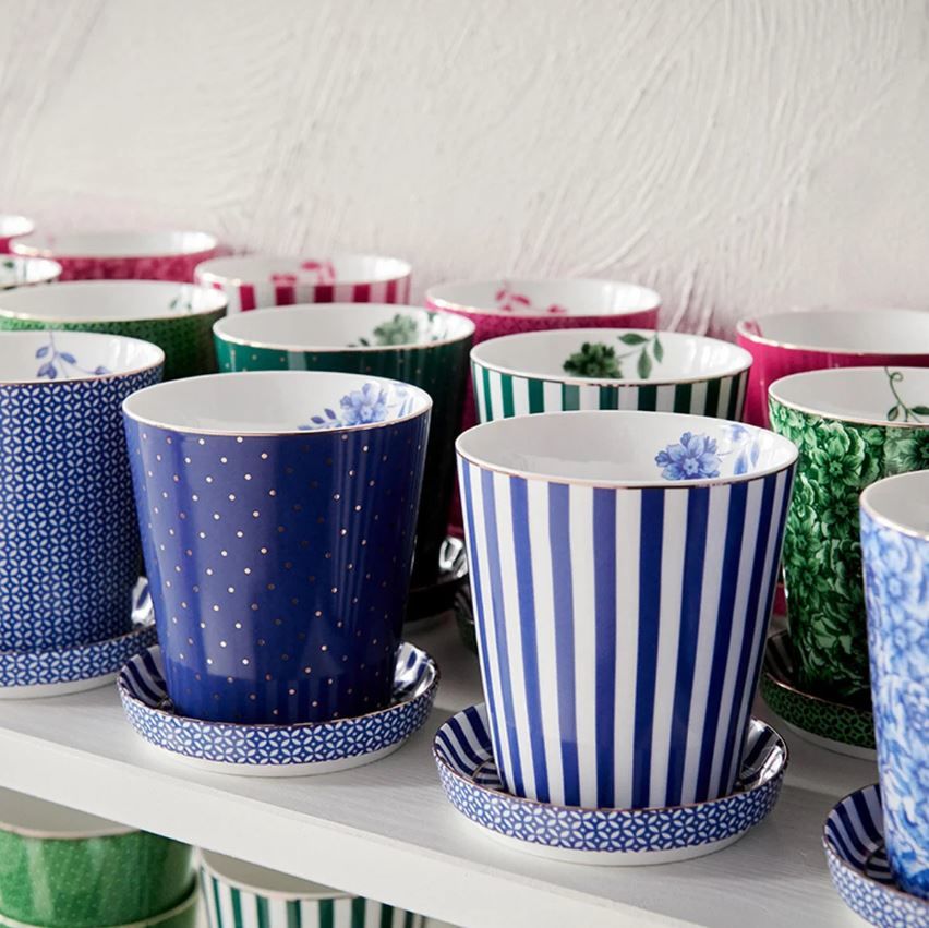 Mavi Porselen Latte Bardağı 230 Ml Royal Stripes Collection by Pip Studio