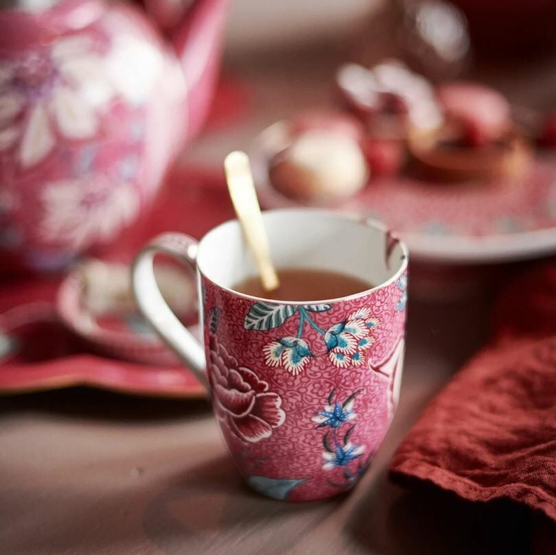 Kırmızı Porselen Kupa Seti 145 Ml Flower Festival Collection by Pip Studio