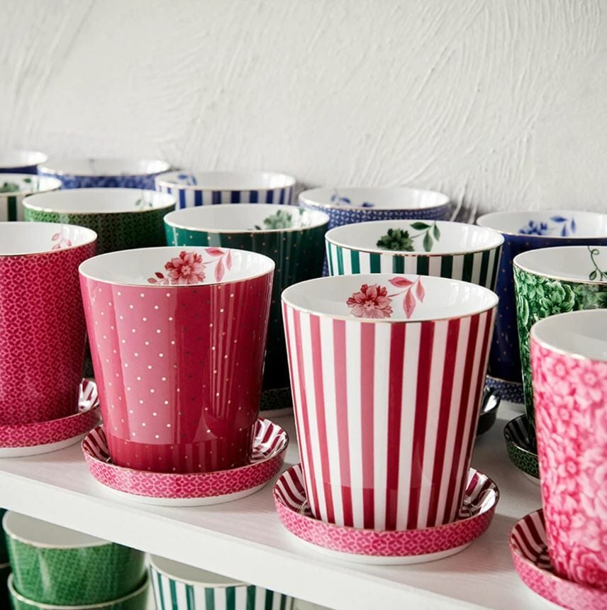 Pembe Porselen Latte Bardağı 230 Ml Royal Stripes Collection by Pip Studio