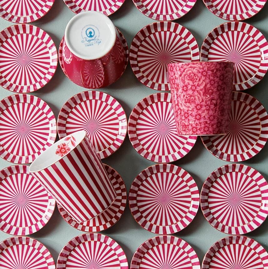 Pembe Porselen Latte Bardağı 230 Ml Royal Stripes Collection by Pip Studio