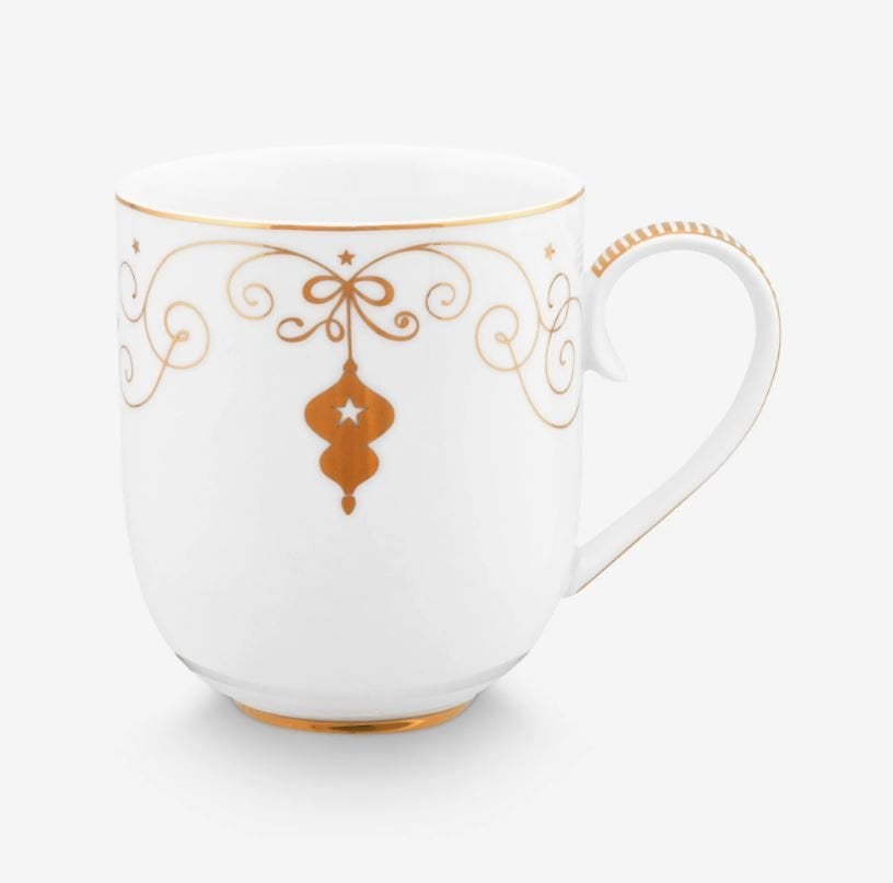 Beyaz Porselen Kupa 325 Ml Royal Gold White Collection by Pip Studio
