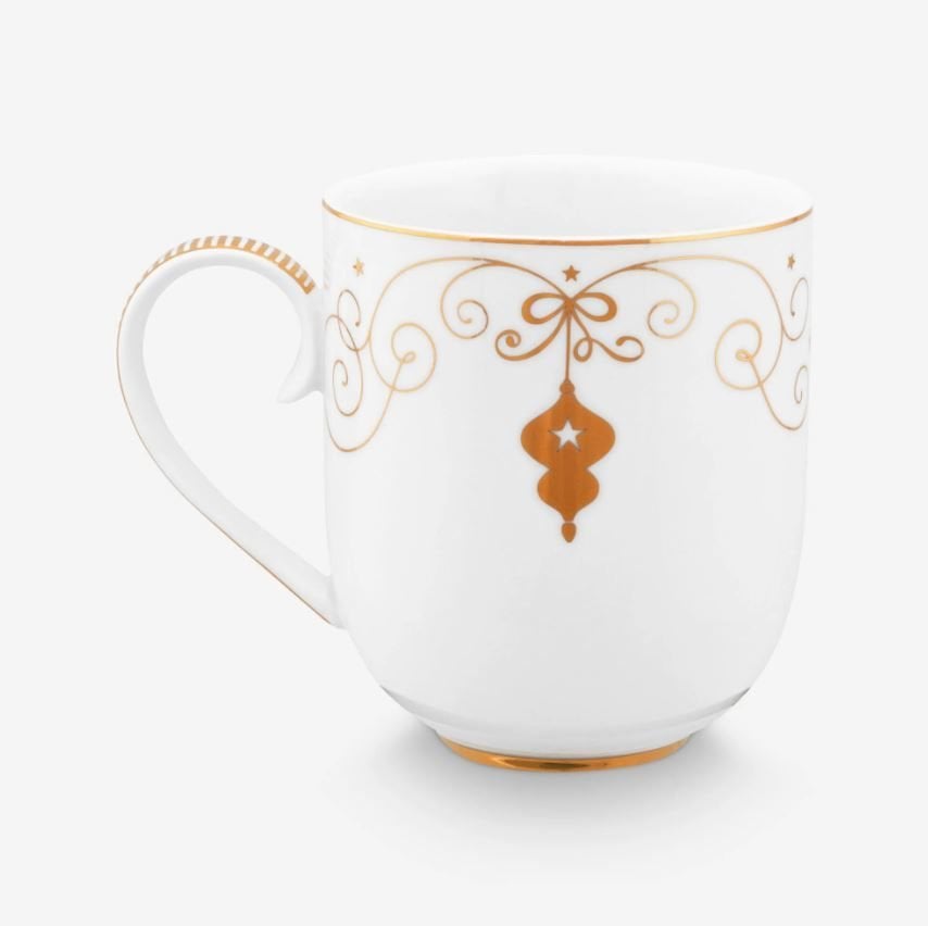 Beyaz Porselen Kupa 325 Ml Royal Gold White Collection by Pip Studio
