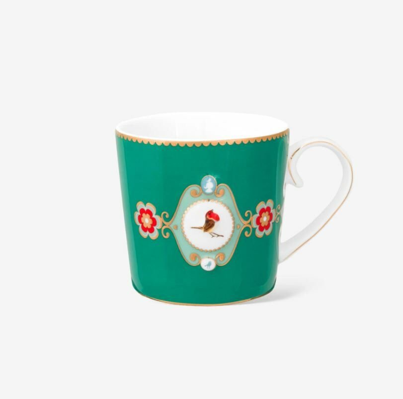 Yeşil Porselen Kupa 150 Ml Love Birds Collection by Pip Studio