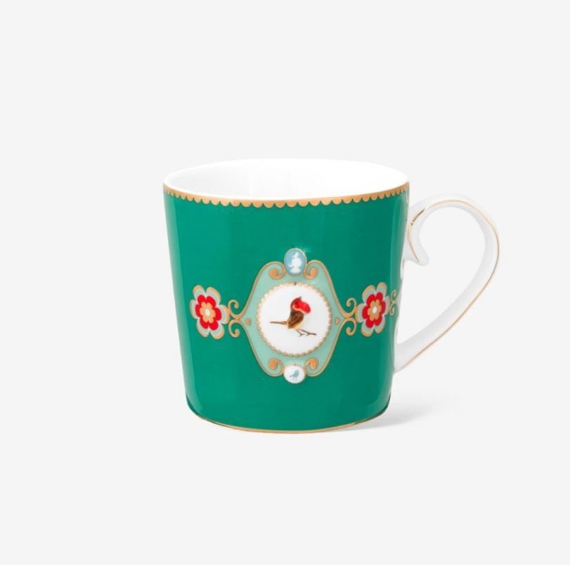 Yeşil Porselen Kupa 150 Ml Love Birds Collection by Pip Studio
