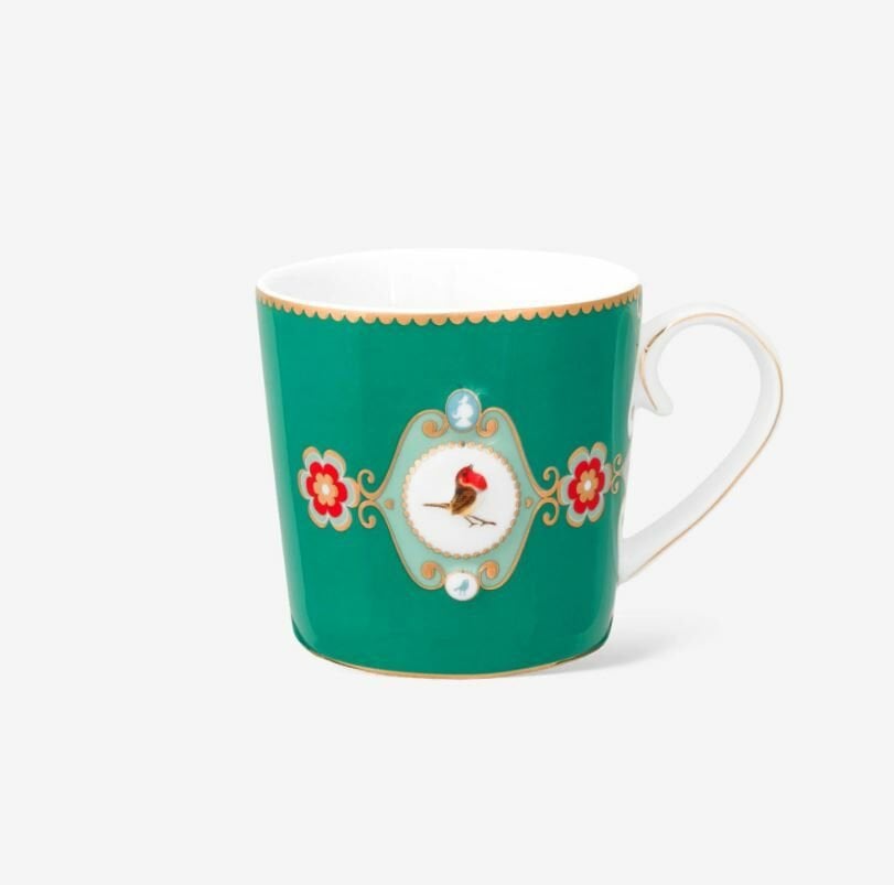 Yeşil Porselen Kupa 150 Ml Love Birds Collection by Pip Studio