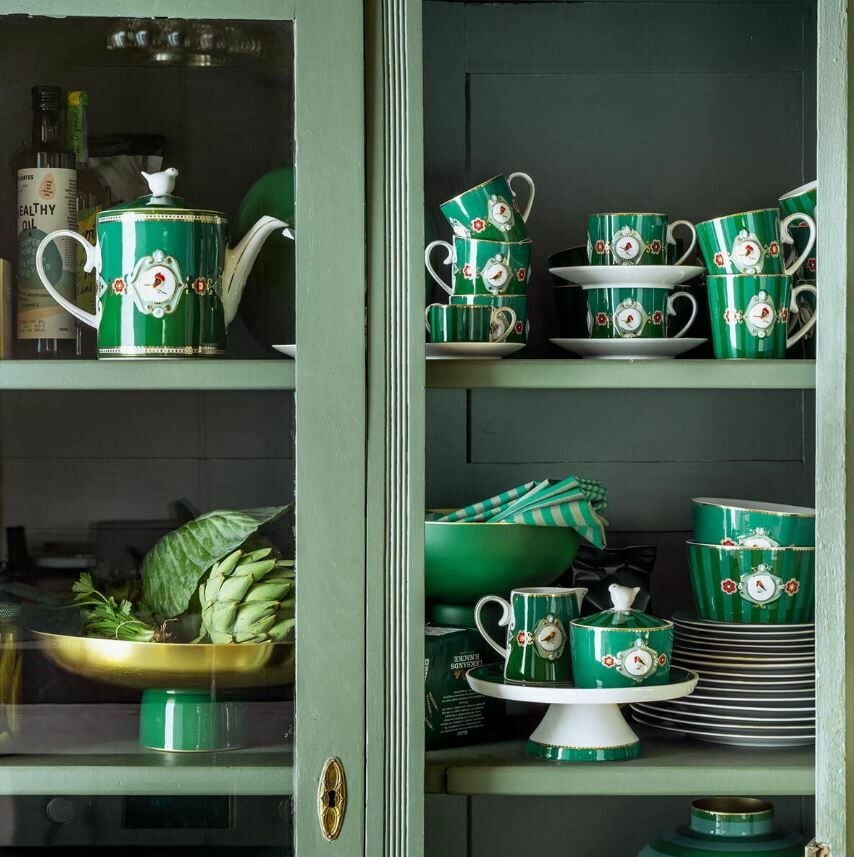 Yeşil Porselen Kupa 150 Ml Love Birds Collection by Pip Studio