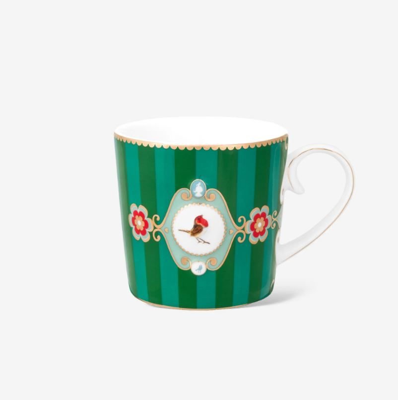 Yeşil Porselen Kupa 150 Ml Love Birds Collection by Pip Studio