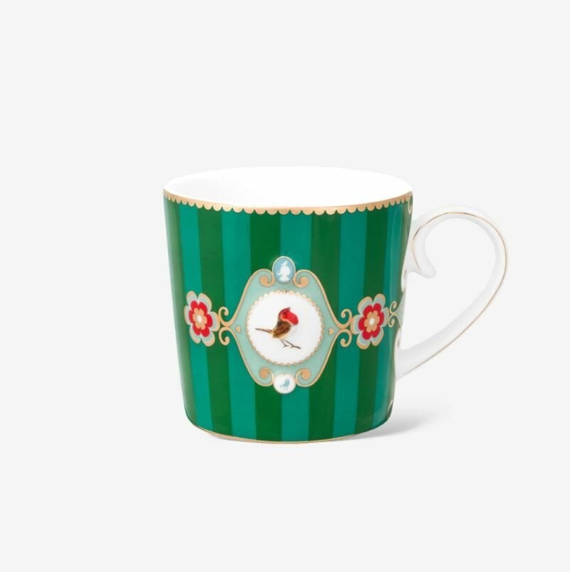 Yeşil Porselen Kupa 150 Ml Love Birds Collection by Pip Studio