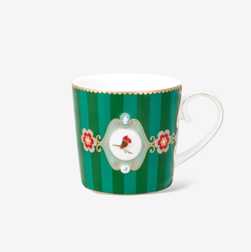 Yeşil Porselen Kupa 150 Ml Love Birds Collection by Pip Studio