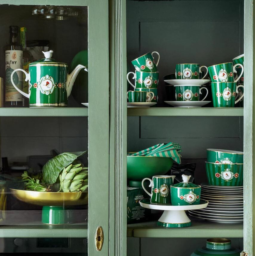 Yeşil Porselen Kupa 150 Ml Love Birds Collection by Pip Studio