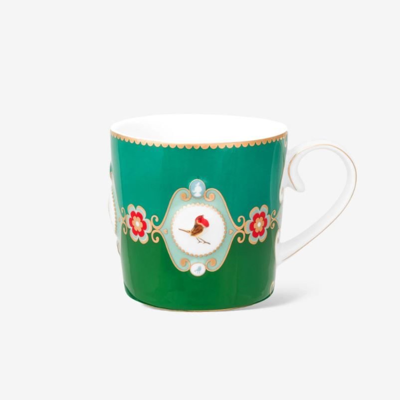 Yeşil Porselen Kupa 150 Ml Love Birds Collection by Pip Studio