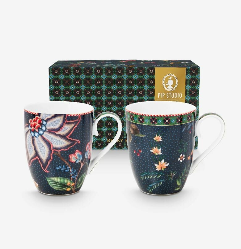 Mavi Porselen Kupa Seti 350 Ml Berry Blues Collection by Pip Studio