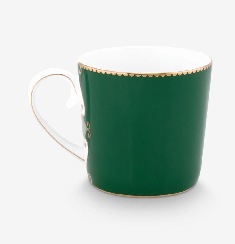 Koyu Yeşil Porselen Kupa 250 Ml Love Birds Collection by Pip Studio