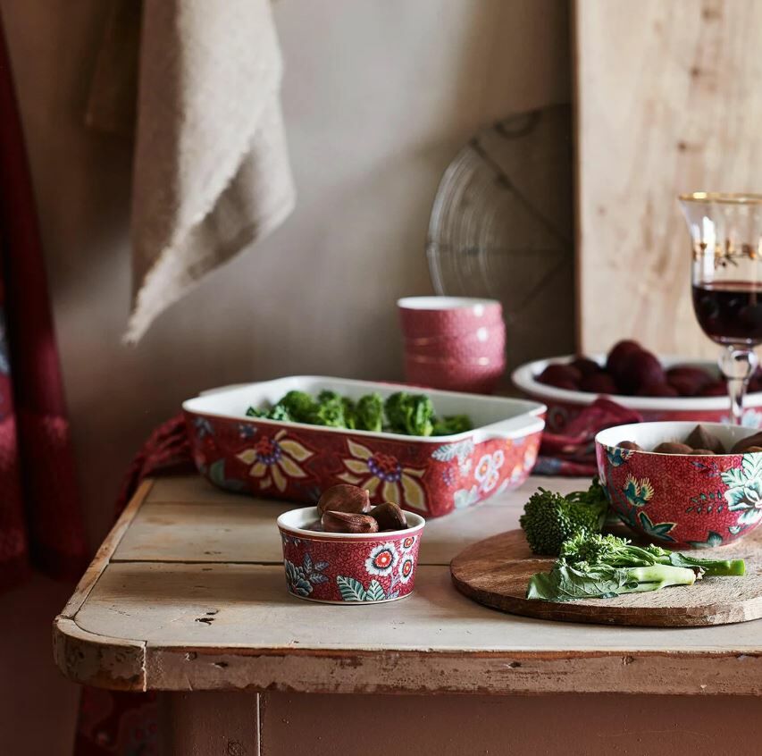 Kırmızı Porselen Kase 12 Cm Flower Festival Collection by Pip Studio