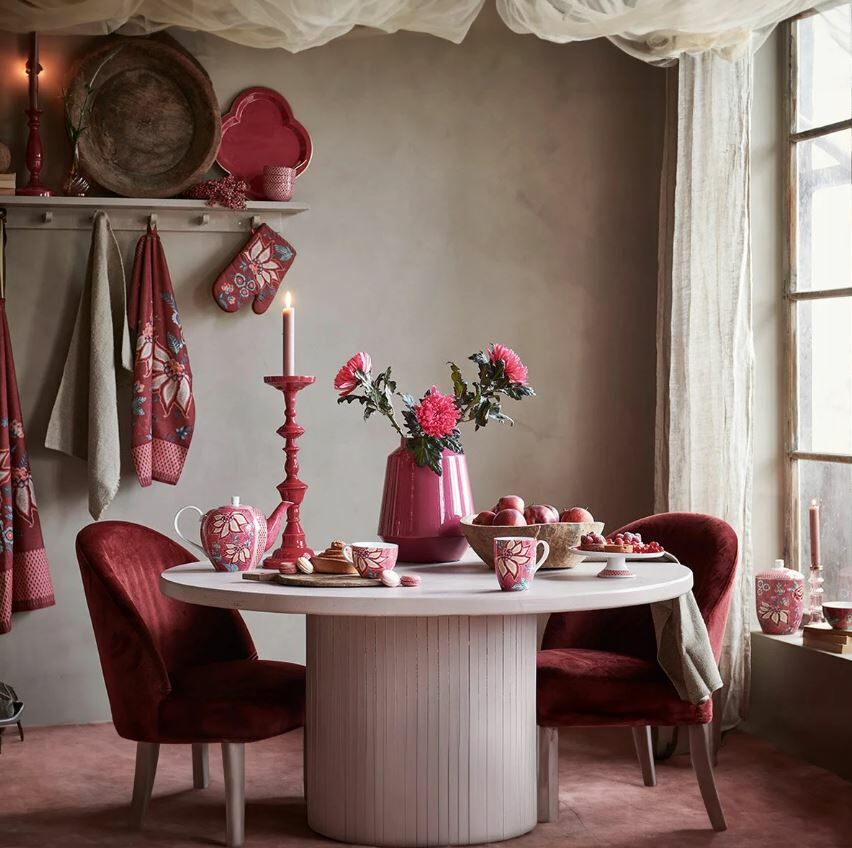 Kırmızı Porselen Kase 12 Cm Flower Festival Collection by Pip Studio