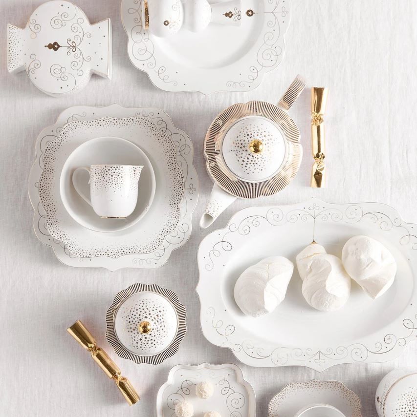 Beyaz Porselen Salata Kasesi 15 Cm Royal Gold White Collection by Pip Studio
