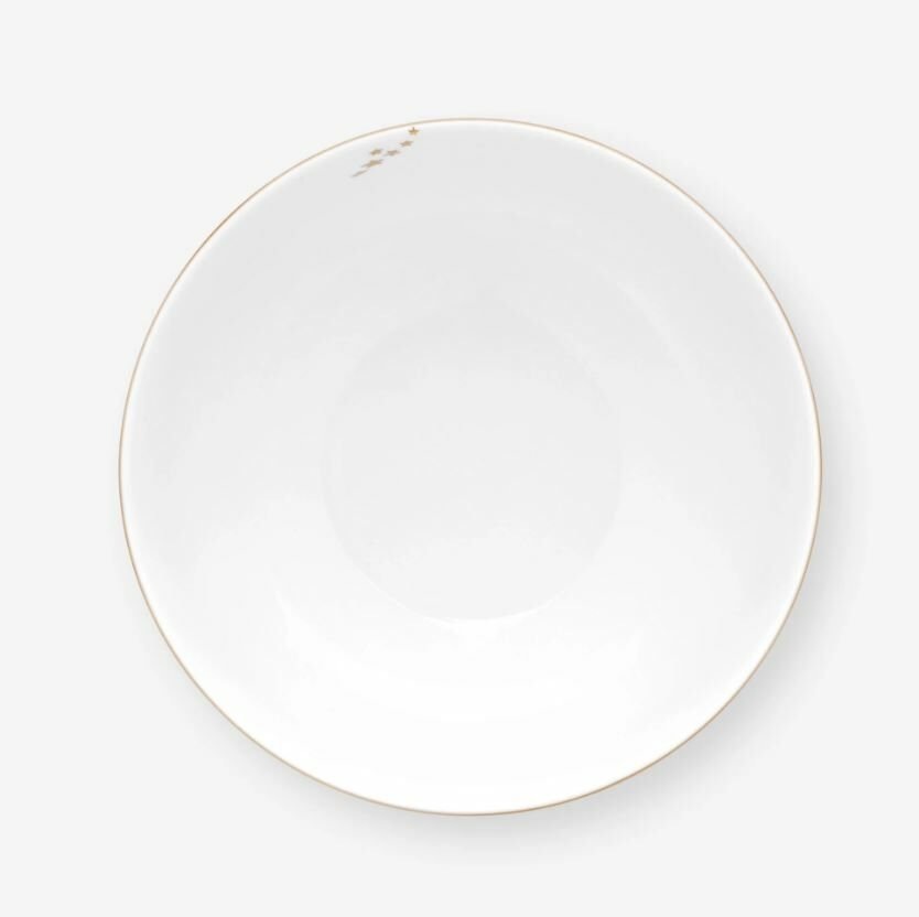Beyaz Porselen Salata Kasesi 15 Cm Royal Gold White Collection by Pip Studio