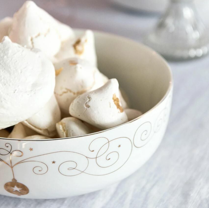 Beyaz Porselen Servis Kasesi 23 Cm Royal Gold White Collection by Pip Studio