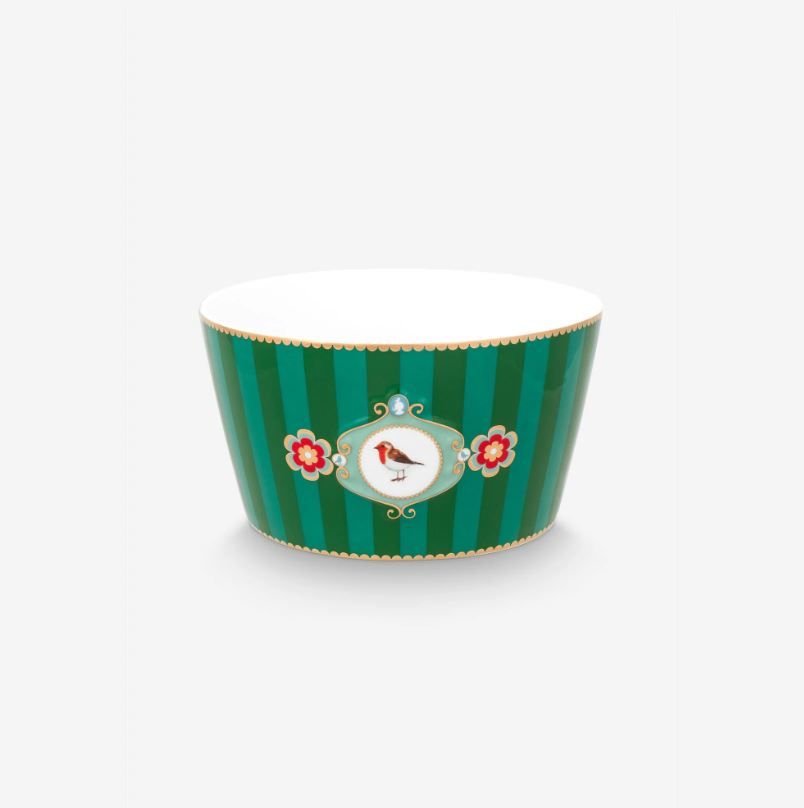 Yeşil Porselen Kase 15 Cm Love Birds Collection by Pip Studio