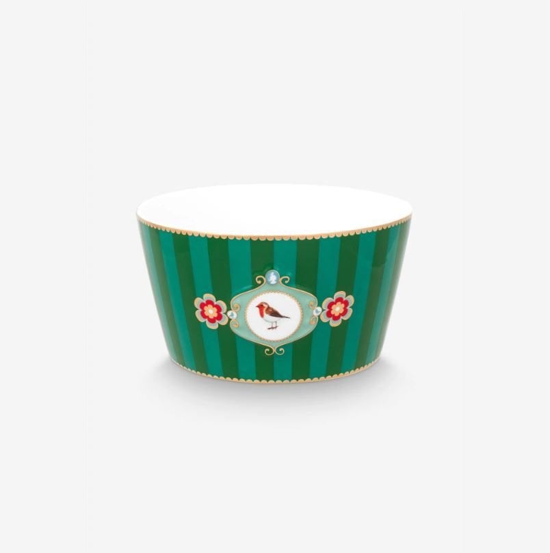 Yeşil Porselen Kase 15 Cm Love Birds Collection by Pip Studio