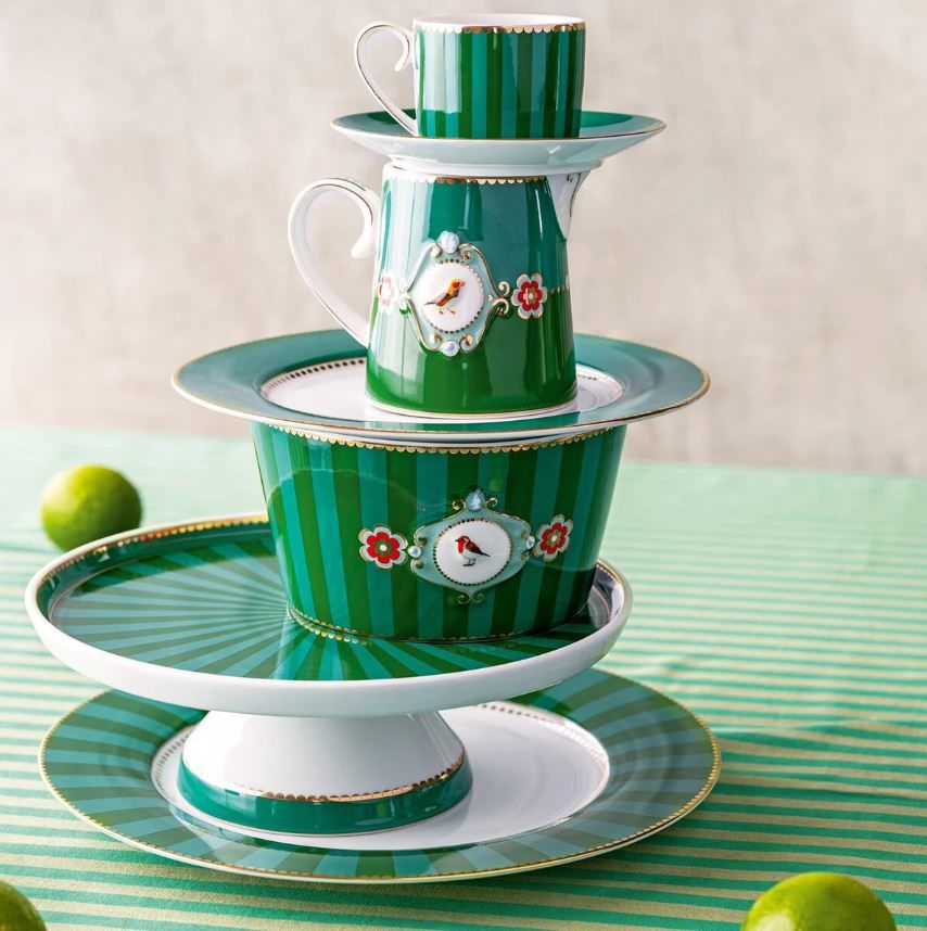 Yeşil Porselen Kase 15 Cm Love Birds Collection by Pip Studio