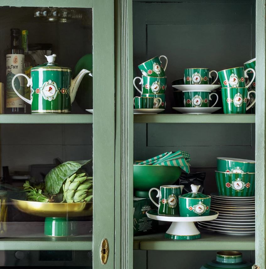 Yeşil Porselen Kase 15 Cm Love Birds Collection by Pip Studio