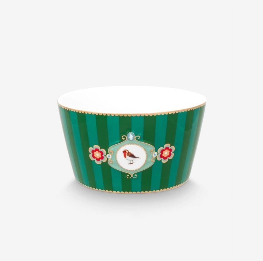 Yeşil Porselen Kase 15 Cm Love Birds Collection by Pip Studio