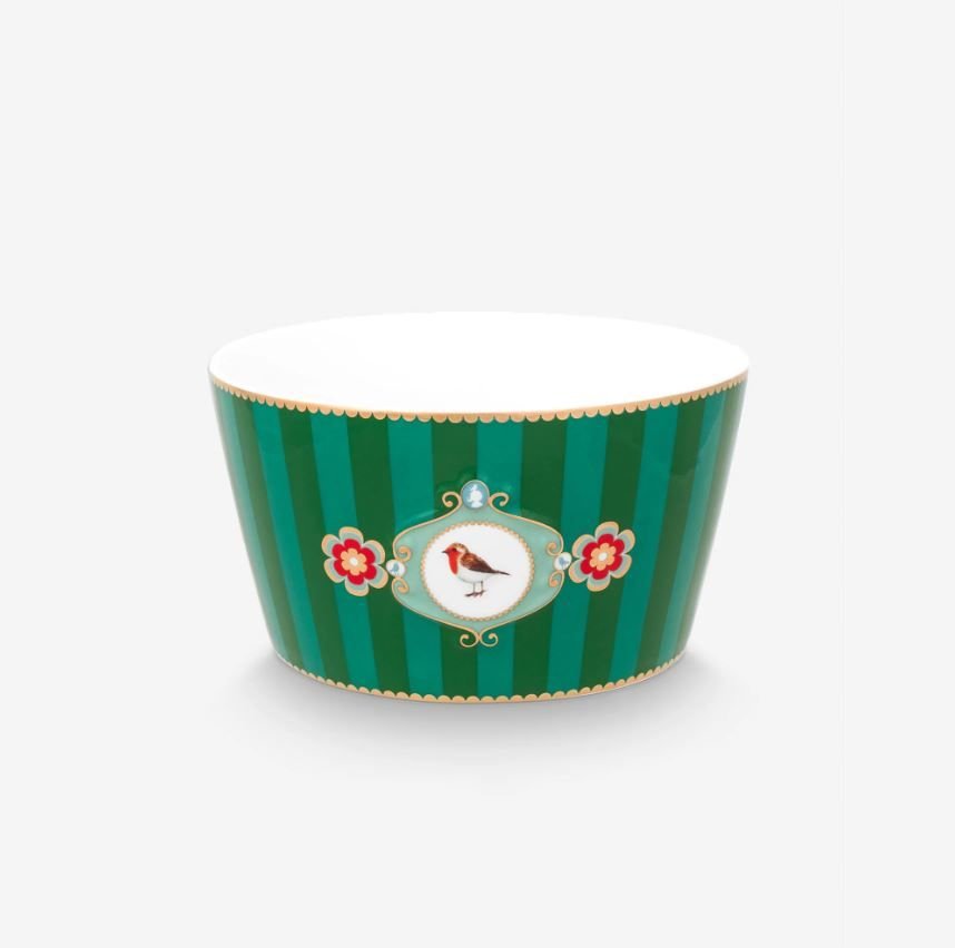Yeşil Porselen Kase 15 Cm Love Birds Collection by Pip Studio