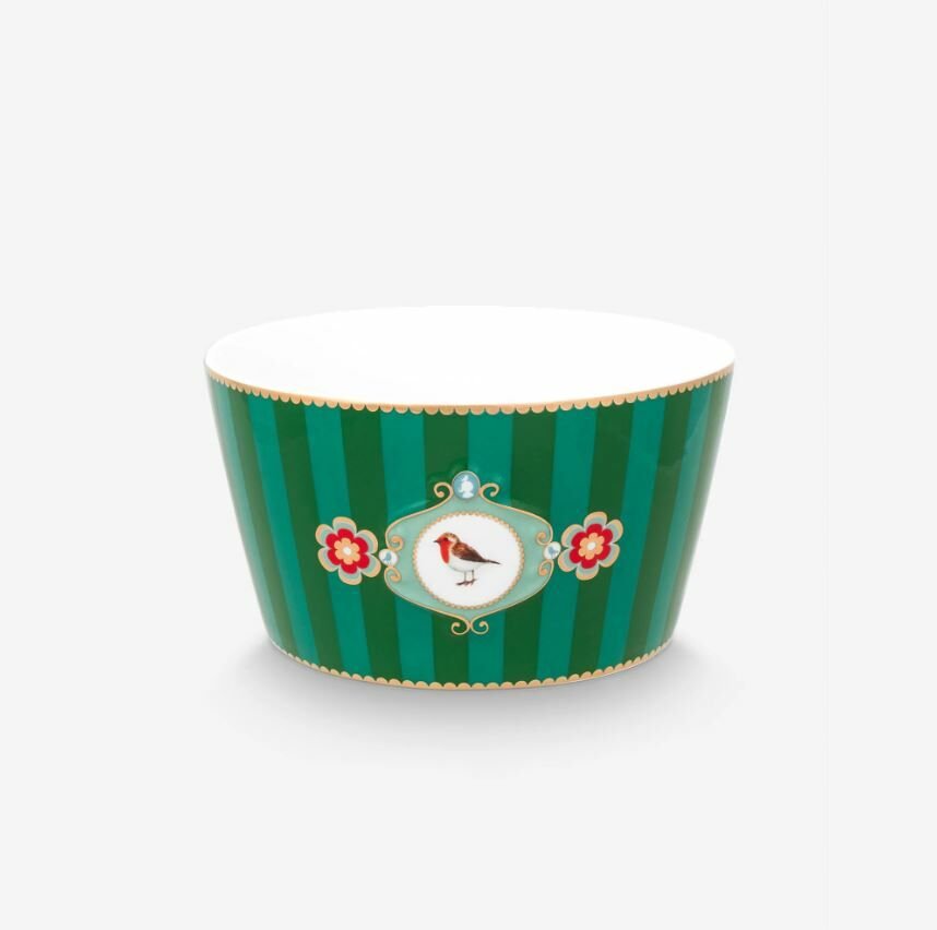 Yeşil Porselen Kase 15 Cm Love Birds Collection by Pip Studio