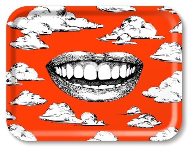 Fabulous Smile / red Tray 43x33cm