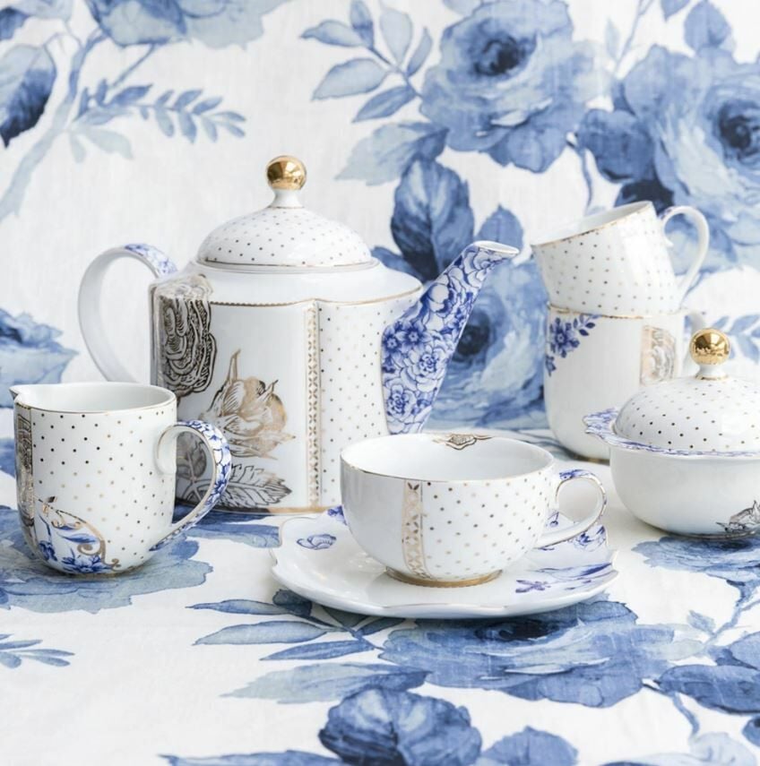 Mavi Beyaz Porselen Kahve Fincanı 125 Ml Royal White Collection by Pip Studio