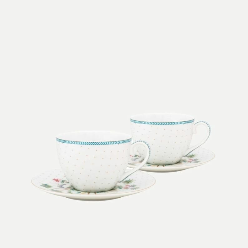 Beyaz Porselen Çay Fincan Seti 280 Ml Jolie Collection by Pip Studio