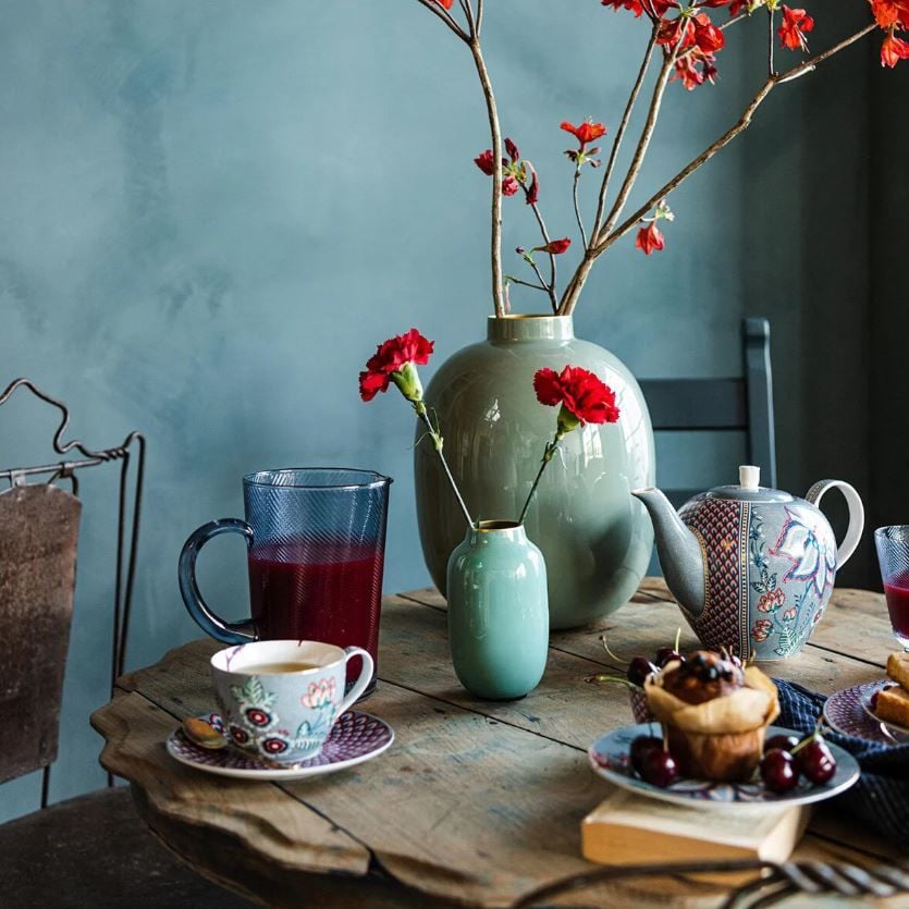 Mavi Porselen Kahve Fincan Seti 120 Ml Flower Festival Collection by Pip Studio