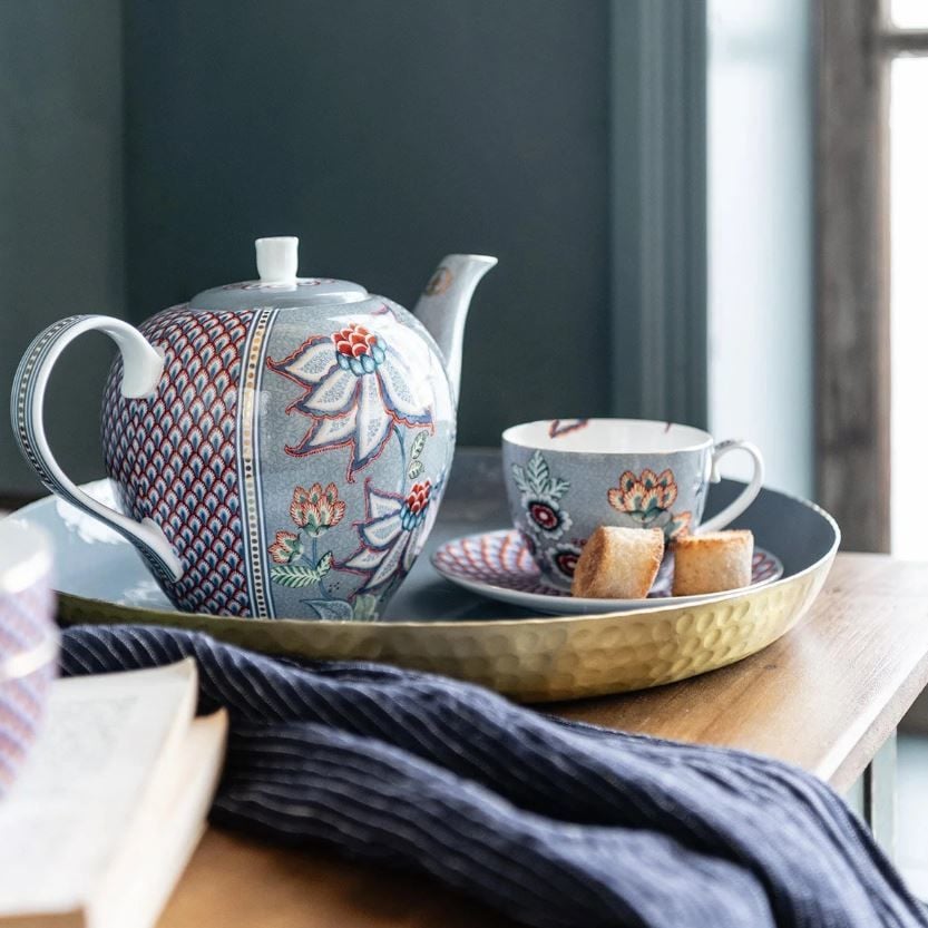 Mavi Porselen Kahve Fincan Seti 120 Ml Flower Festival Collection by Pip Studio