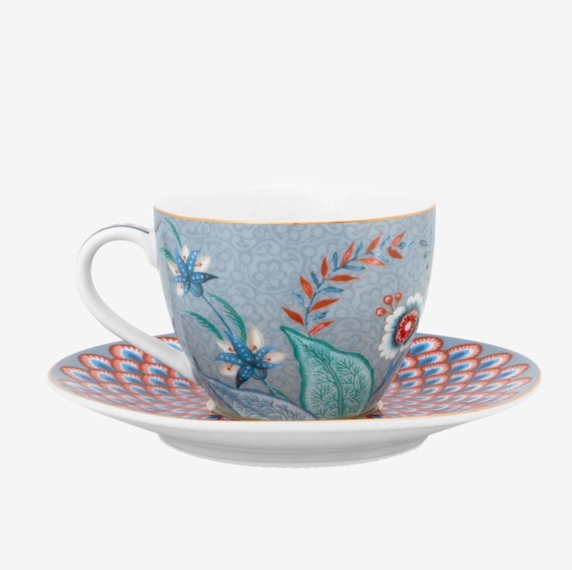 Mavi Porselen Kahve Fincan Seti 120 Ml Flower Festival Collection by Pip Studio