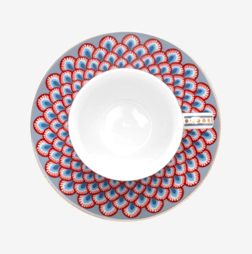 Mavi Porselen Kahve Fincan Seti 120 Ml Flower Festival Collection by Pip Studio