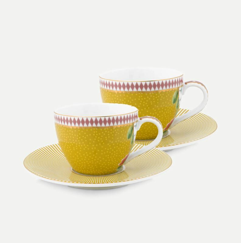 Sarı Porselen Kahve Fincan Seti 120 Ml La Majorelle Collection by Pip Studio