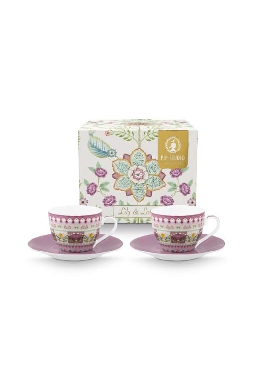 Mor Porselen Kahve Fincan Seti 120 Ml Lily & Lotus Collection by Pip Studio