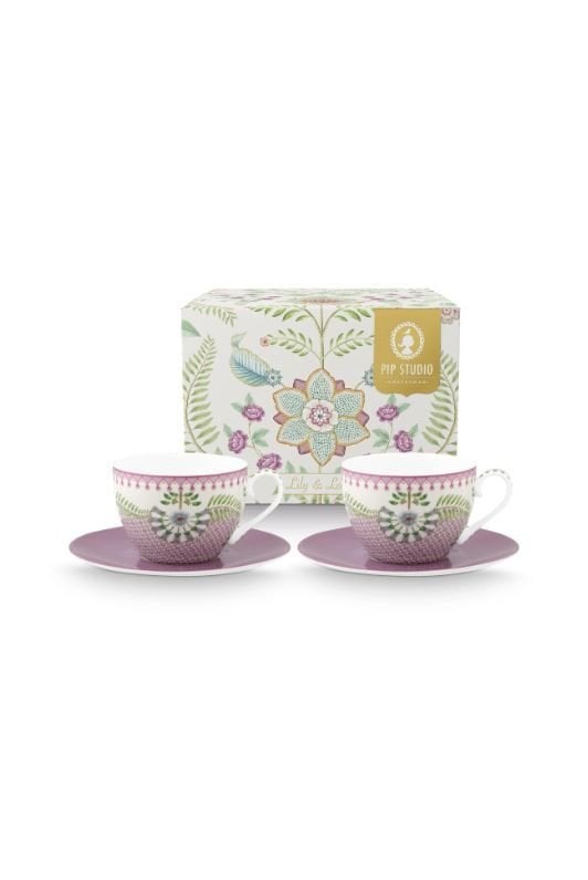 Mor Porselen Çay Fincan Seti 280 Ml Lily & Lotus Collection by Pip Studio