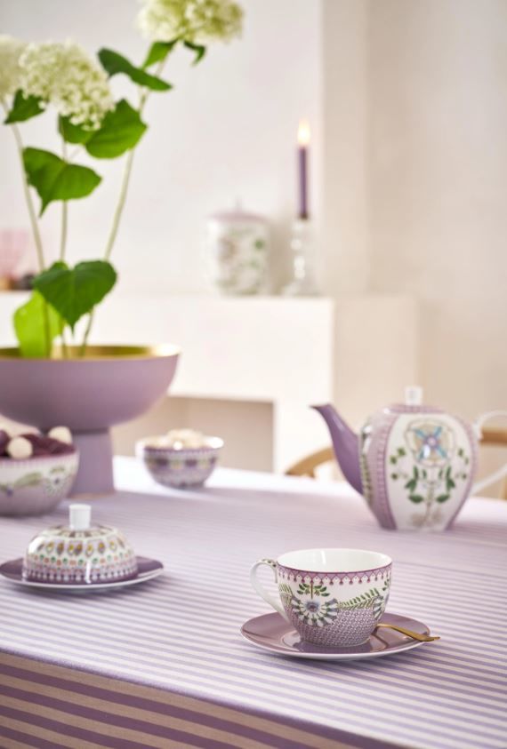 Mor Porselen Çay Fincan Seti 280 Ml Lily & Lotus Collection by Pip Studio