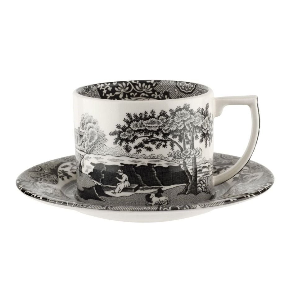 BLACK ITALIAN ÇAY FİNCAN+TAB 2 Lİ