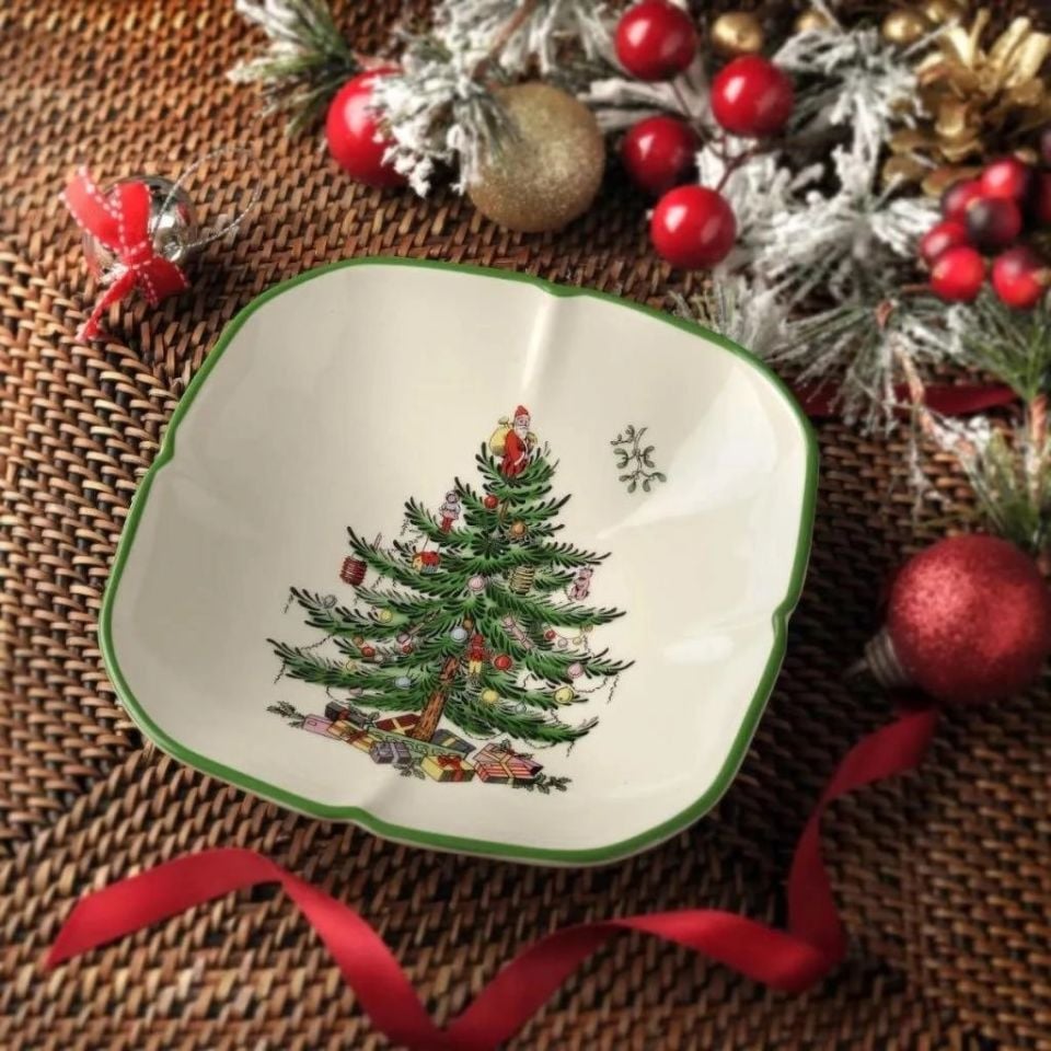CHRİSTMAS TREE 14 CM KARE TABAK